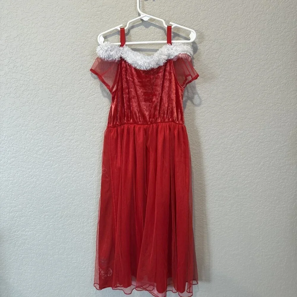 Disney Princess Girl's Satinet and Tulle Christmas Holiday Nightgown Gown Size 8